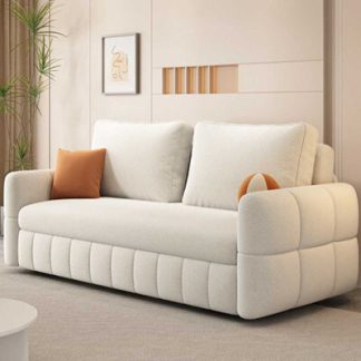 Ebern Designs Mafaz Velvet Round Arm Sofa Bed